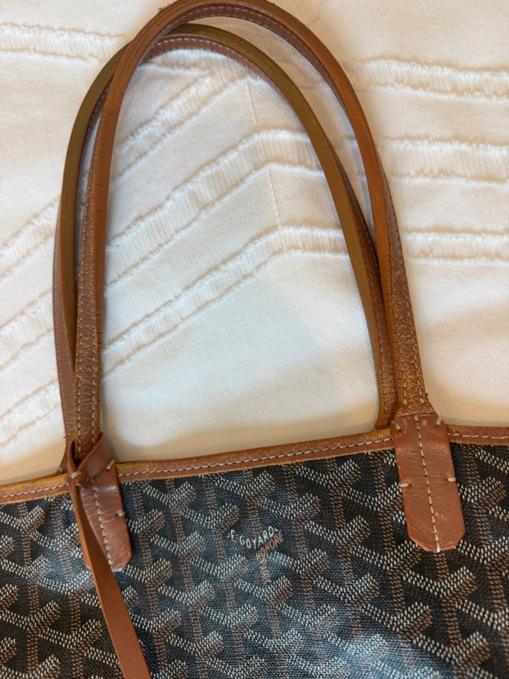 Authentic GOYARD ST. LOUIS TOTE PM, Black and Tan - Picture 3 of 15